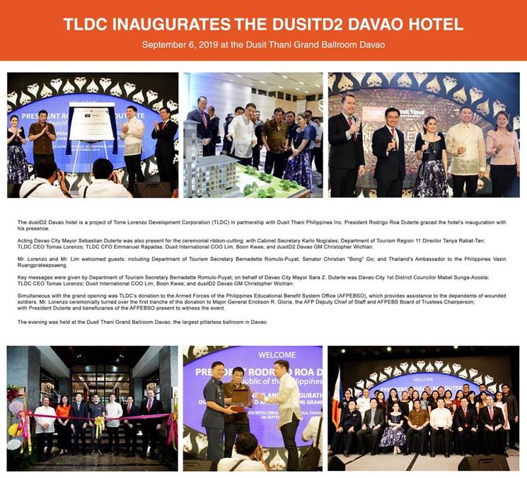 Inauguration of dusitD2 Davao hotel